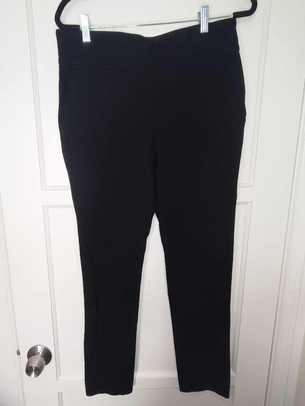 Dalia Black Stretch Pull-On Pants Women's Medium M Slim Straight Casual Office